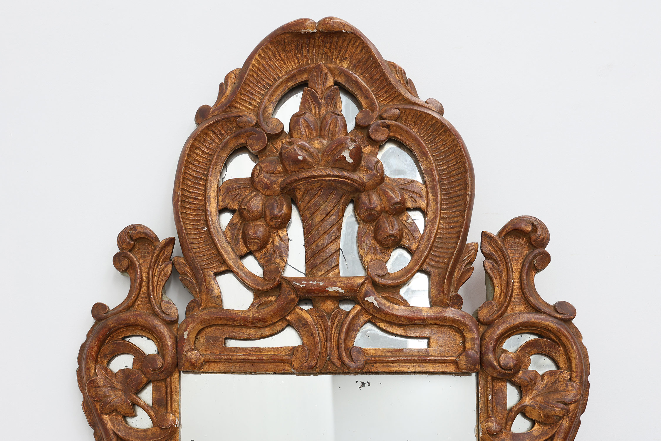 Louis XV style carved giltwood mirror with floral crest, France, 18th centurythumbnail
